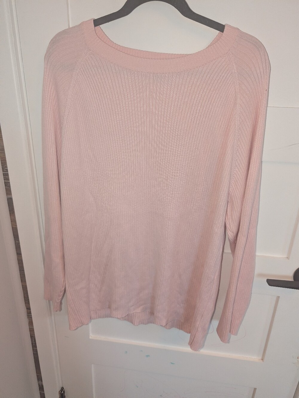 Brunette The Label Light Pink Women's Ribbed Long-Sleeve Sweater